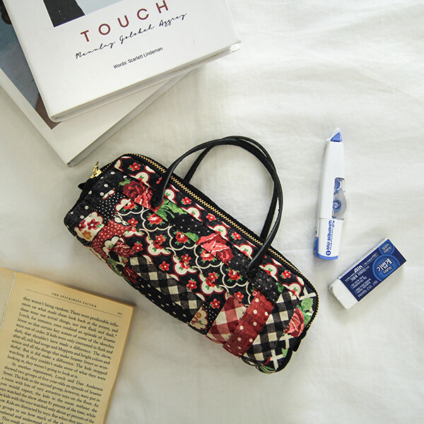 [바이핸즈] 퀼트패키지 소품 - 앤틱플라워 핸들 파우치