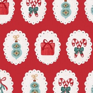 DTP 코튼 크리스마스 도일리 원단 (레드) L - 3YD 1세트 (EYPD-D80) (개)