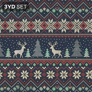 DTP 코튼 노르딕 스웨터 패턴 원단 (네이비) - 3YD 1세트 (EYPD-D84) (개)