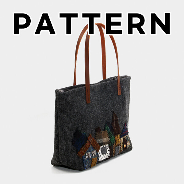 [바이핸즈] 퀼트도안 - 하우스 울체크 토트백