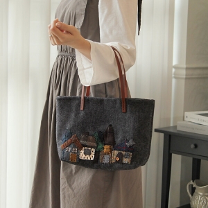 [바이핸즈] 퀼트패키지 가방 - 하우스 울체크 토트백 (개)