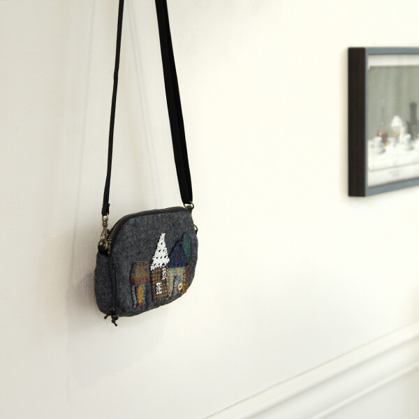 [바이핸즈] 퀼트패키지 가방 - 하우스 울체크 파우치겸 미니가방