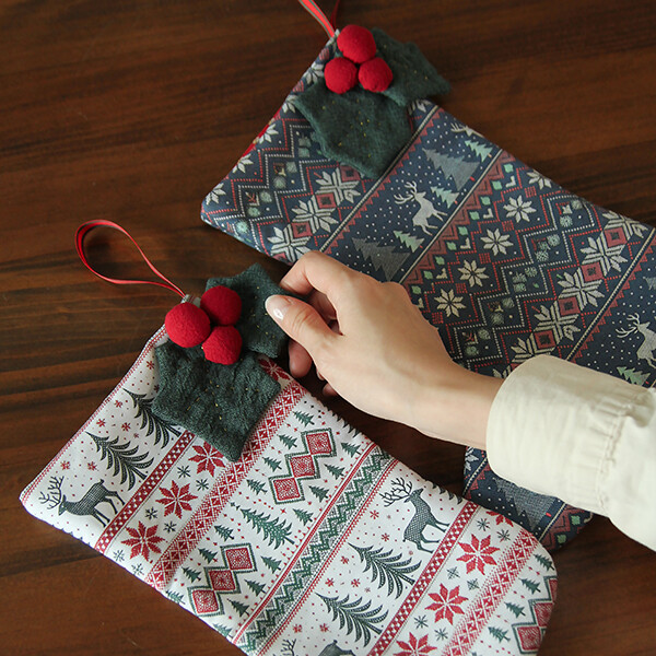 [바이핸즈] 퀼트패키지 소품 - 크리스마스 노르딕 양말 (네이비)