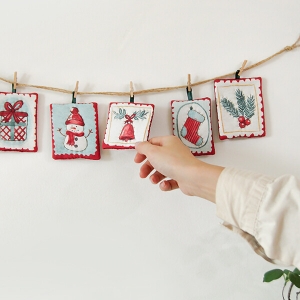 [바이핸즈] 퀼트패키지 소품 - 크리스마스 스탬프 리스 (개)