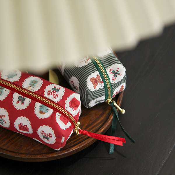 [바이핸즈] 퀼트패키지 소품 - 크리스마스 파우치 2개 세트