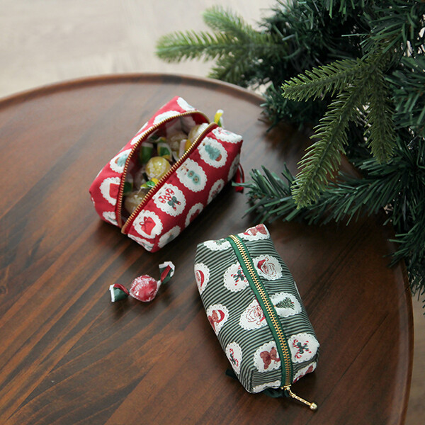 [바이핸즈] 퀼트패키지 소품 - 크리스마스 파우치 2개 세트