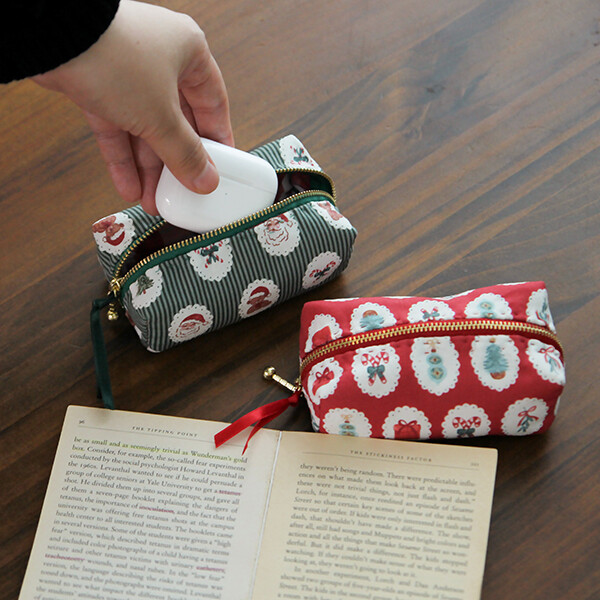 [바이핸즈] 퀼트패키지 소품 - 크리스마스 파우치 2개 세트