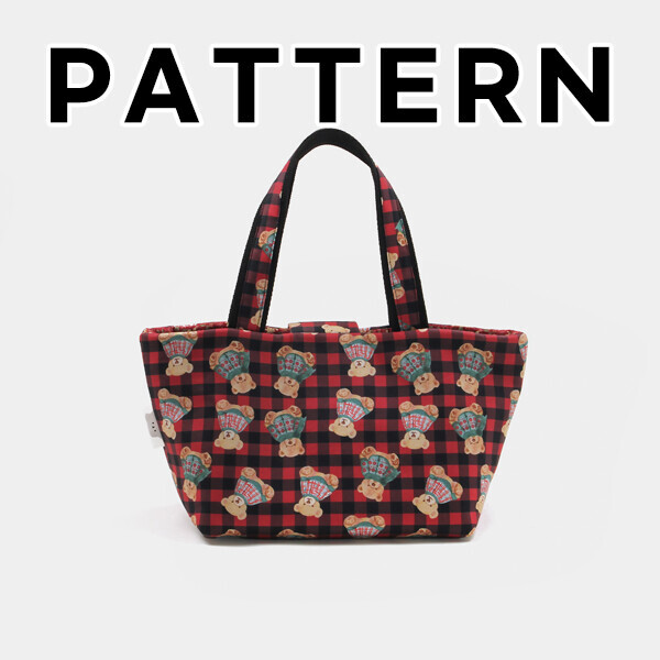 [바이핸즈] 퀼트도안 - 리본 베어체크 토트백