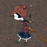 [바이핸즈] DTP 옥스포드 대폭 낭만 & 로맨틱 아플리케 입체프린트 커트지 (EYCD-53) (개)