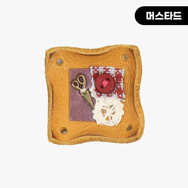 [장식부자재] 핸드메이드 정사각 꼴라쥬 소잉 가죽라벨 ※