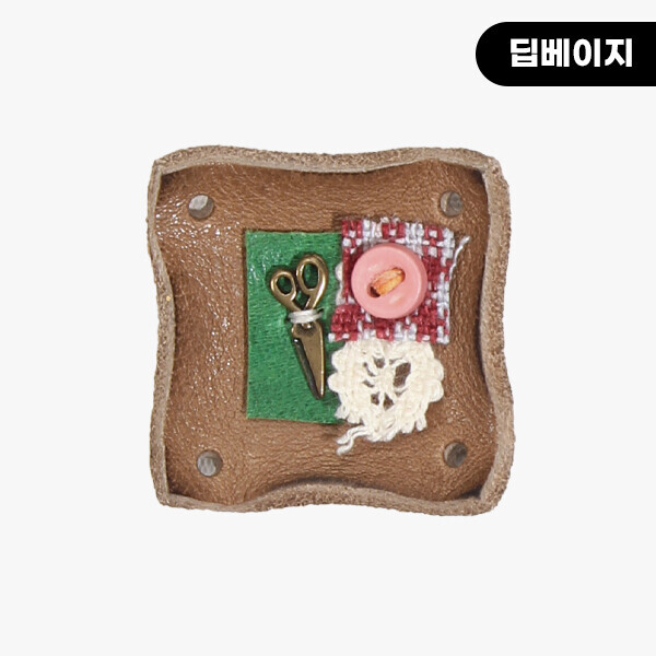 [장식부자재] 핸드메이드 정사각 꼴라쥬 소잉 가죽라벨 ※