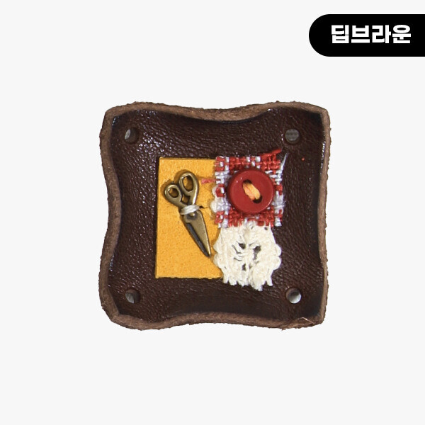 [장식부자재] 핸드메이드 정사각 꼴라쥬 소잉 가죽라벨 ※