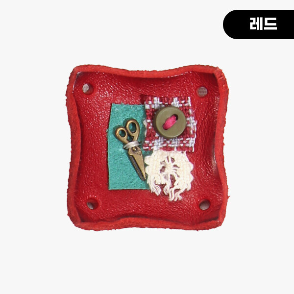 [장식부자재] 핸드메이드 정사각 꼴라쥬 소잉 가죽라벨 ※