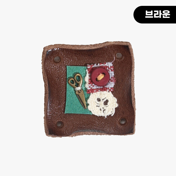 [장식부자재] 핸드메이드 정사각 꼴라쥬 소잉 가죽라벨 ※