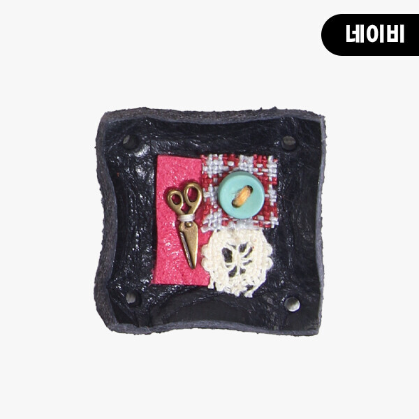 [장식부자재] 핸드메이드 정사각 꼴라쥬 소잉 가죽라벨 ※
