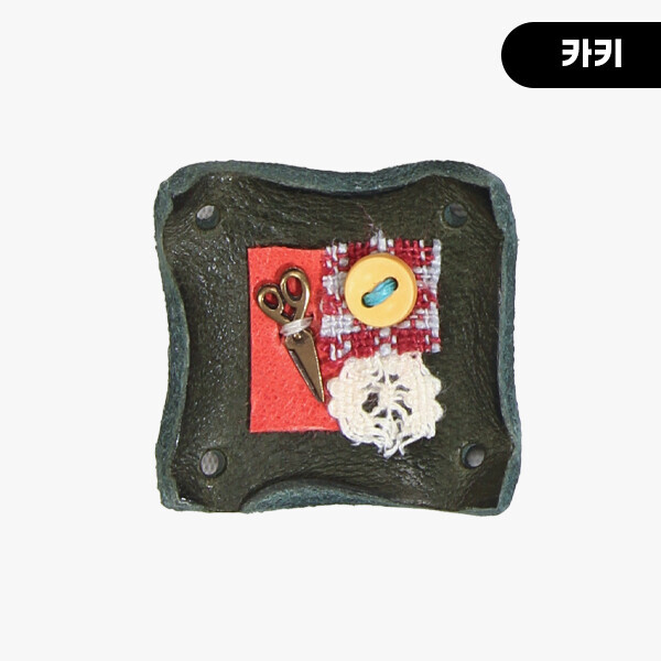 [장식부자재] 핸드메이드 정사각 꼴라쥬 소잉 가죽라벨 ※