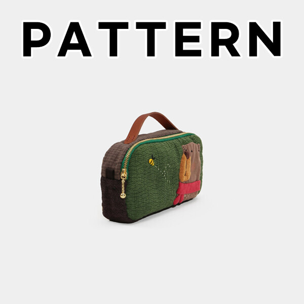 [바이핸즈] 퀼트도안 - 누빔 베어 핸들 파우치