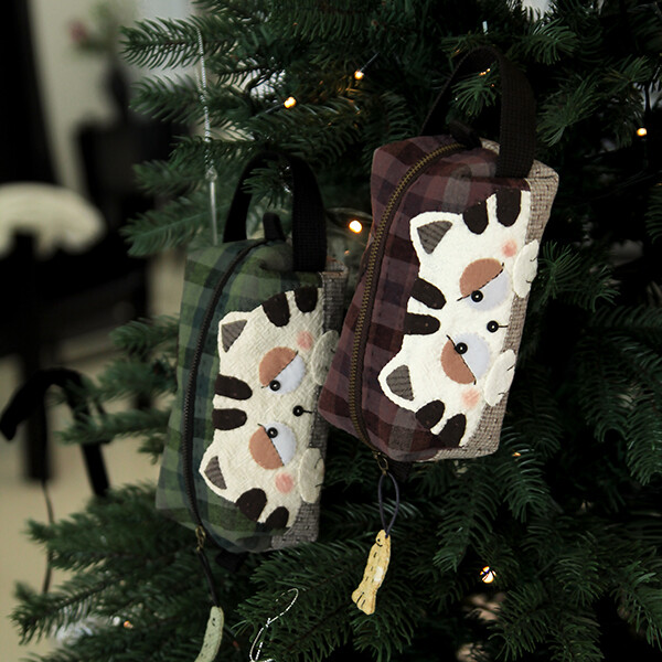 [바이핸즈] 퀼트패키지 소품 - 졸립다옹 파우치 (그린)