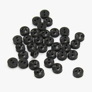 플라스틱 원형 미니 단추 6mm 50개 SET - 블랙 (set)