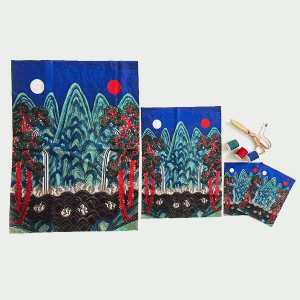 비단면 대폭 전통원단 일월오봉도 커트지 90cm x 72cm (개)