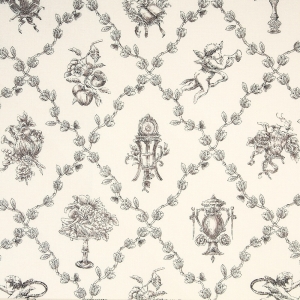 [유와] 클래식 히스토리 셔팅 프린트원단 - 크림블랙 (1/4yd) DS829968-B (개)