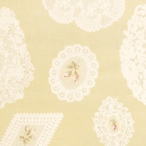 [유와] 플라워 바스켓 로즈 레이스 셔팅 프린트원단 - 옐로우 (1/4yd) FB829999-C (개)