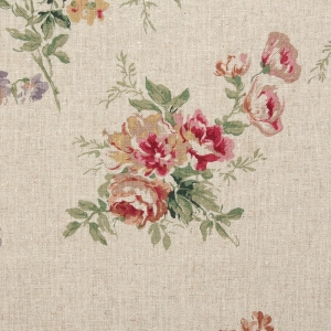 [유와] 대폭 빈티지 플로럴 부케 린넨 프린트원단 - 내츄럴핑크 (1/4yd) 449952-B (개)