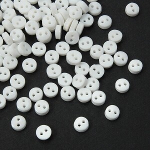 플라스틱 원형 미니 단추 6mm 50개 SET - 화이트 (set)