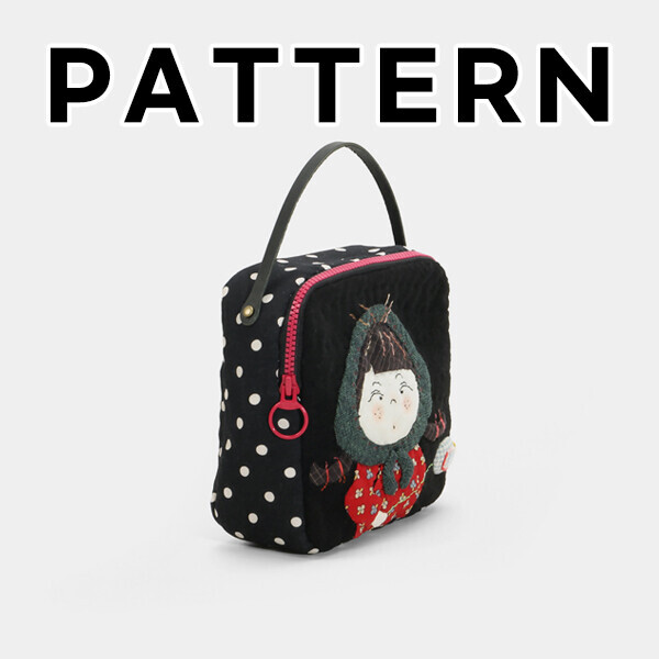 [바이핸즈] 퀼트도안 - 딸기소녀 핸들 파우치