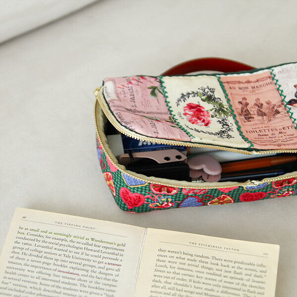 [바이핸즈] 퀼트패키지 소품 - 로즈 사각 파우치