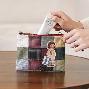 [바이핸즈] 퀼트패키지 가방 -  감성체크 파우치백 (개)