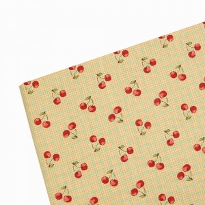 20수 체리 체크 면원단 퀼트원단 - 모카블루 JK5003 (1/2Yd)